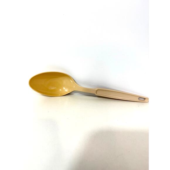 Vintage Ekco Solid Serving Spoon Nylon Plastic USA Almond Tan 11" - Picture 6 of 6